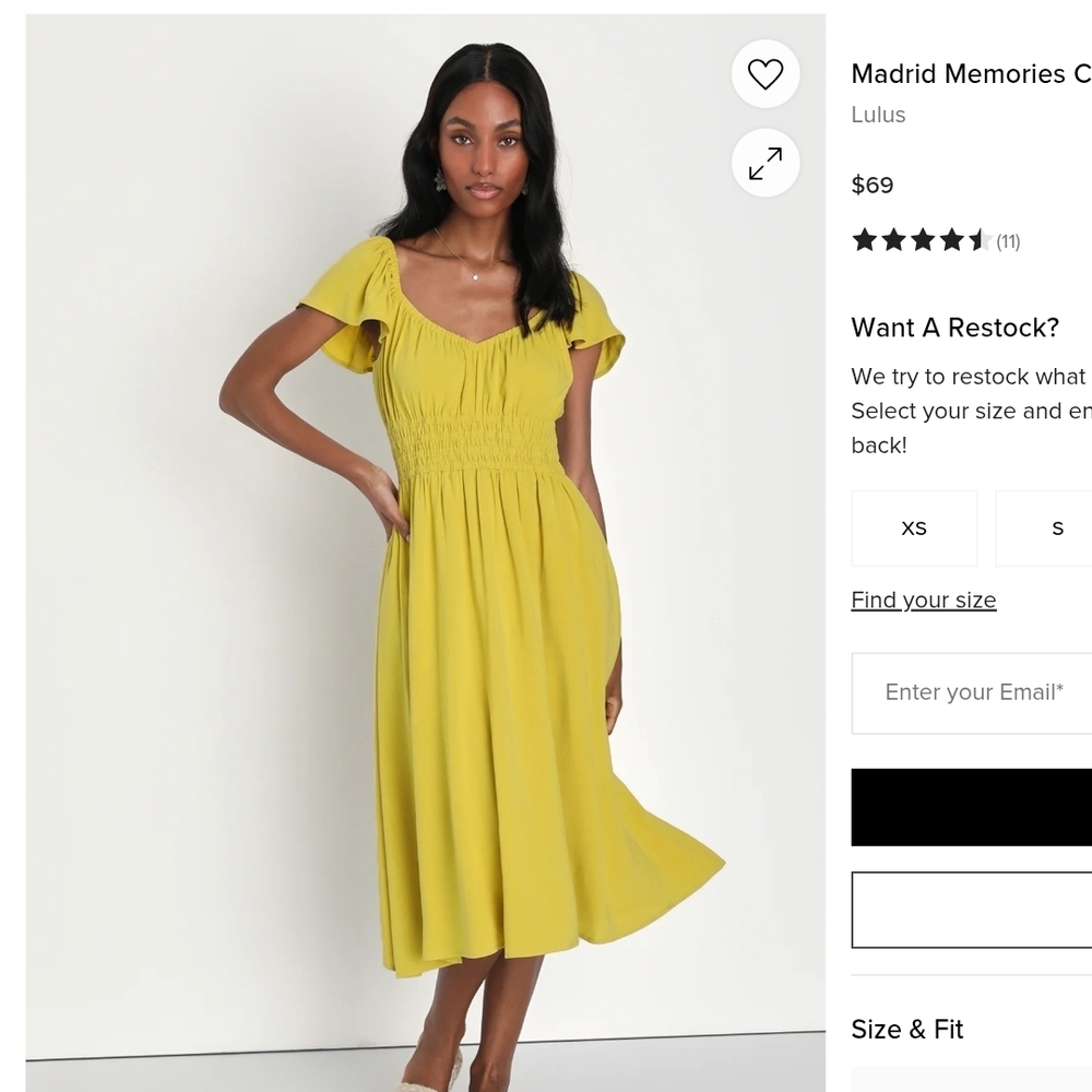 Lulu's Yellow Midi Linen Dress